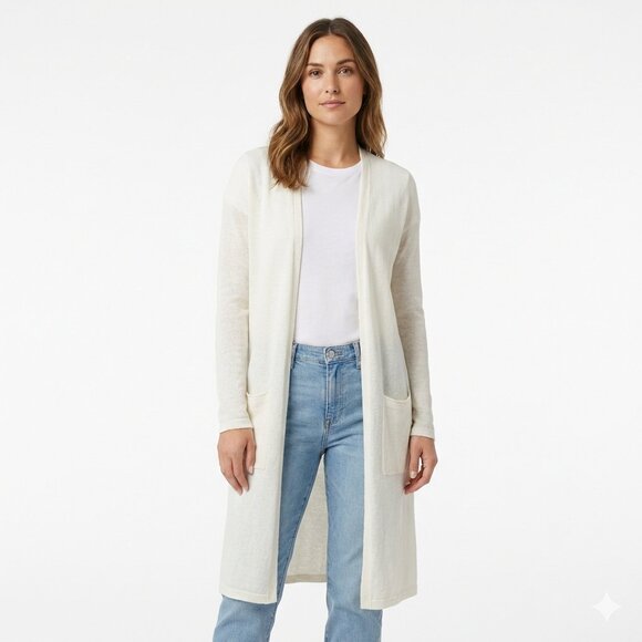 Theory Sweaters - *Theory Cream Lightweight Knit Cardigan – S